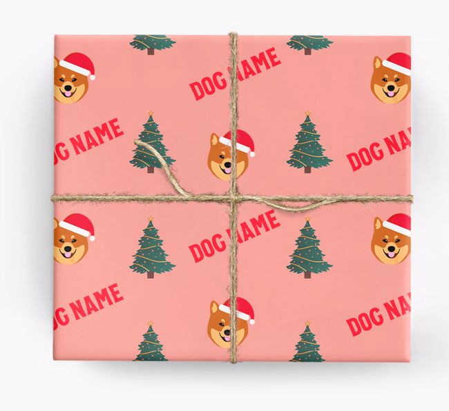 Icons & Trees: Personalized {breedFullName} Wrapping Paper